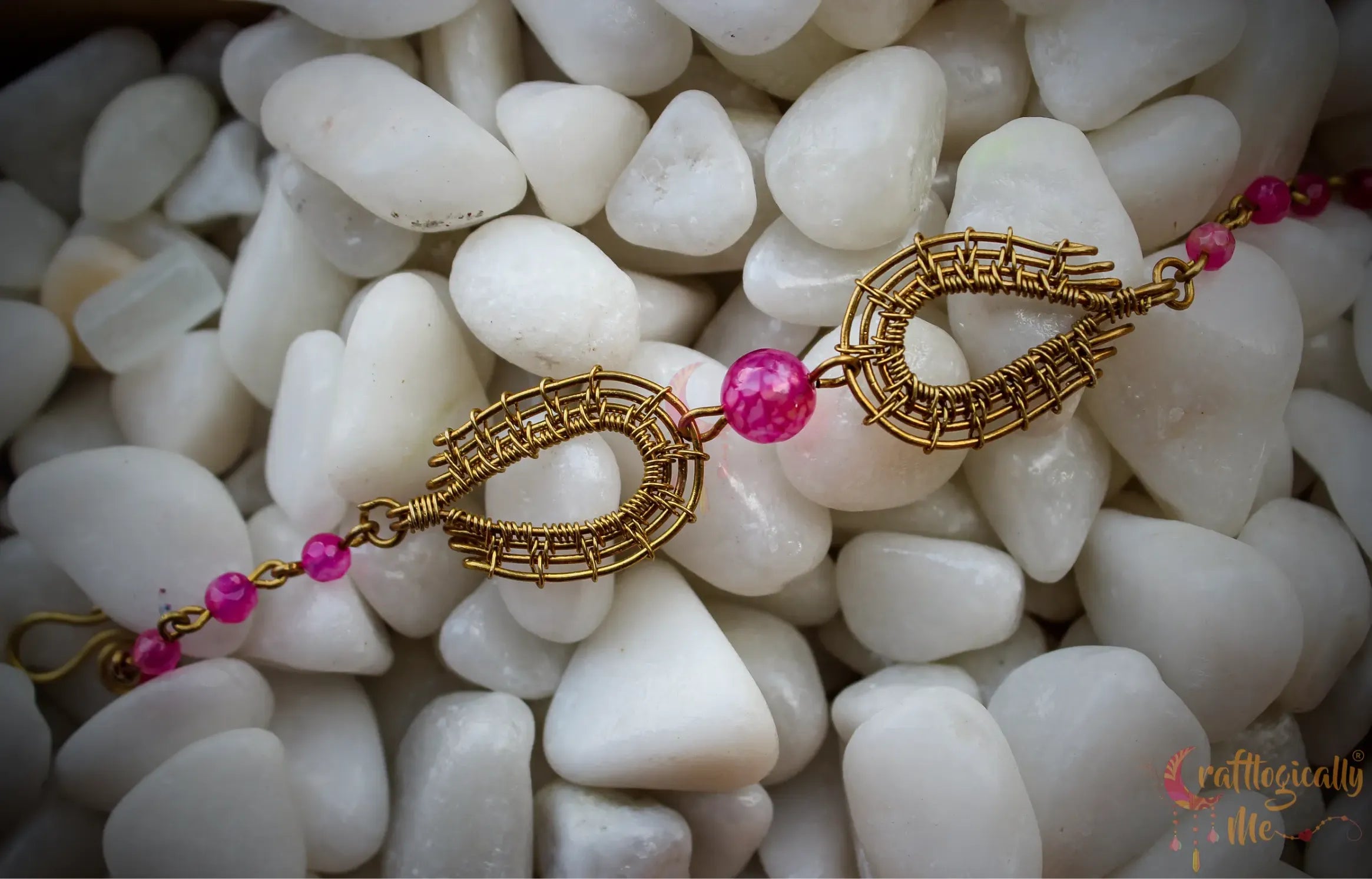 Double Criss Cross with Agates Bracelet – Handmade Wire Wrapped Gemstone Jewelry