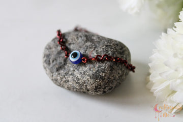 Single Evil Eye Bead Bracelet – Handmade Minimal Protection Jewelry