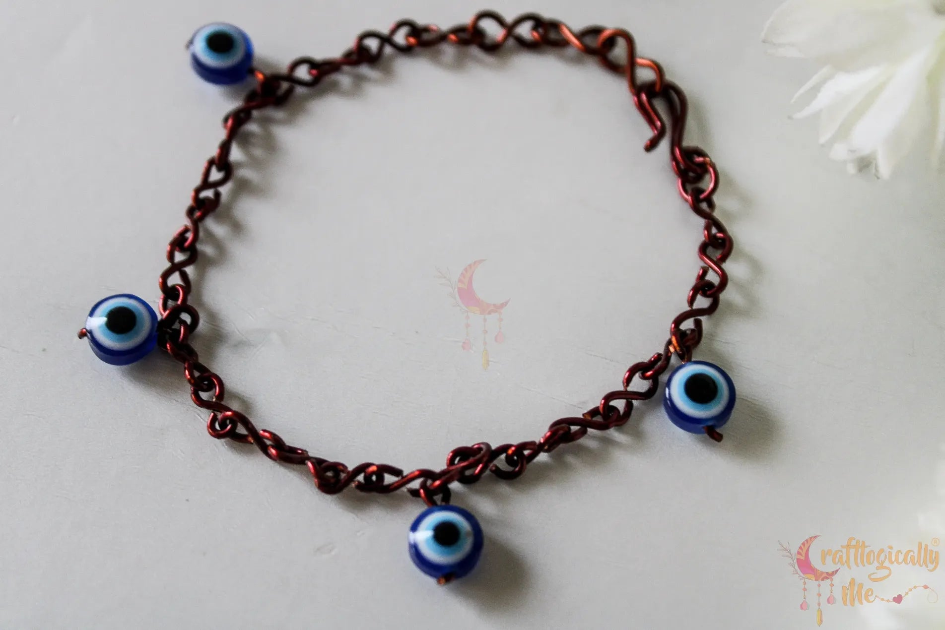 Evil Eye Drop Bracelet – Handmade Wire Jewelry