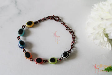 Multi Colored Evil Eye Bracelet – Handmade Wire Jewelry