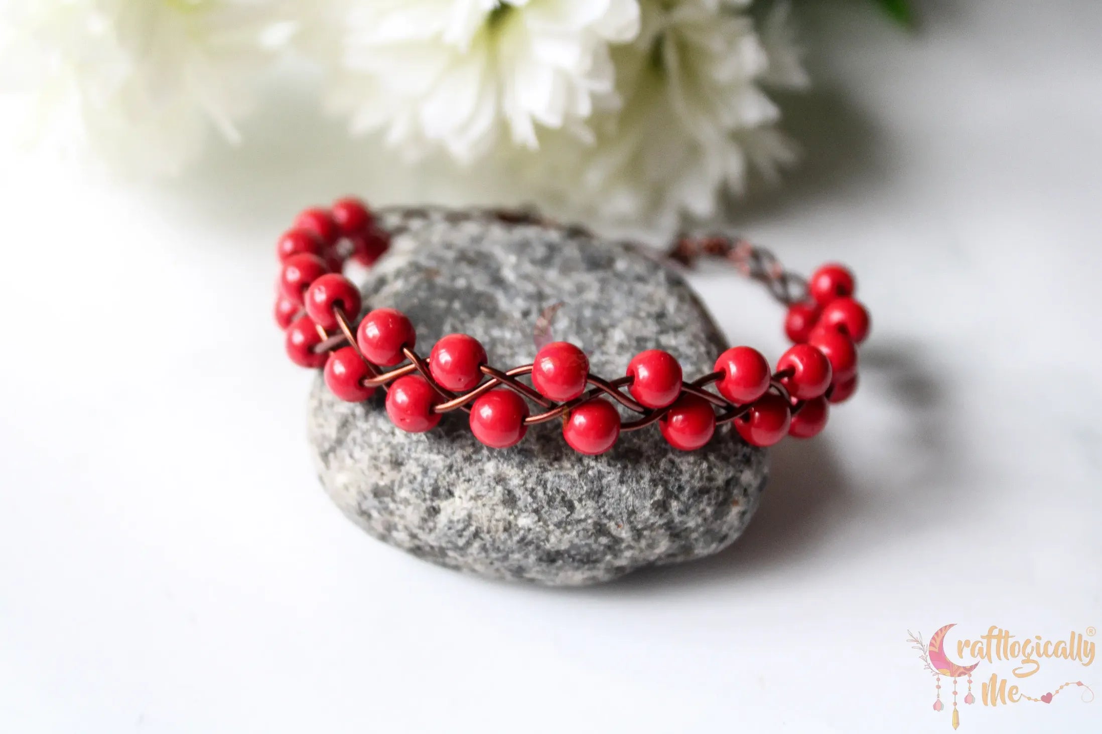 Two Layer Braided Bead Bracelet Cuff – Handmade Wire Jewelry