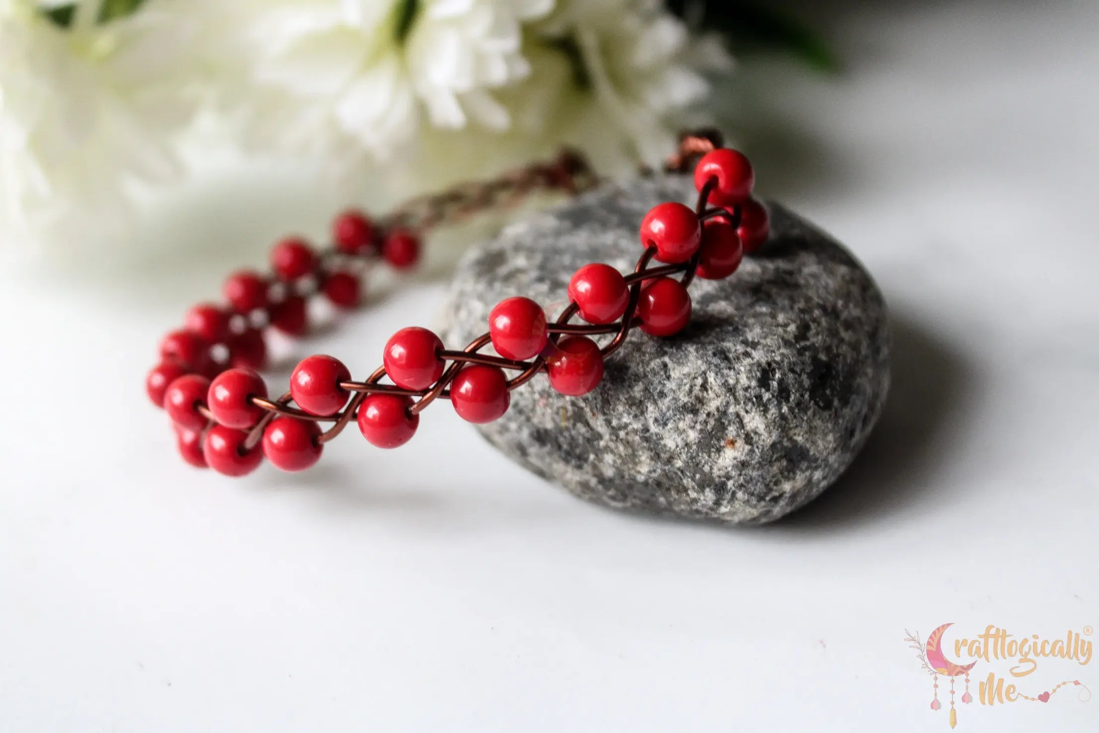 Two Layer Braided Bead Bracelet Cuff – Handmade Wire Jewelry