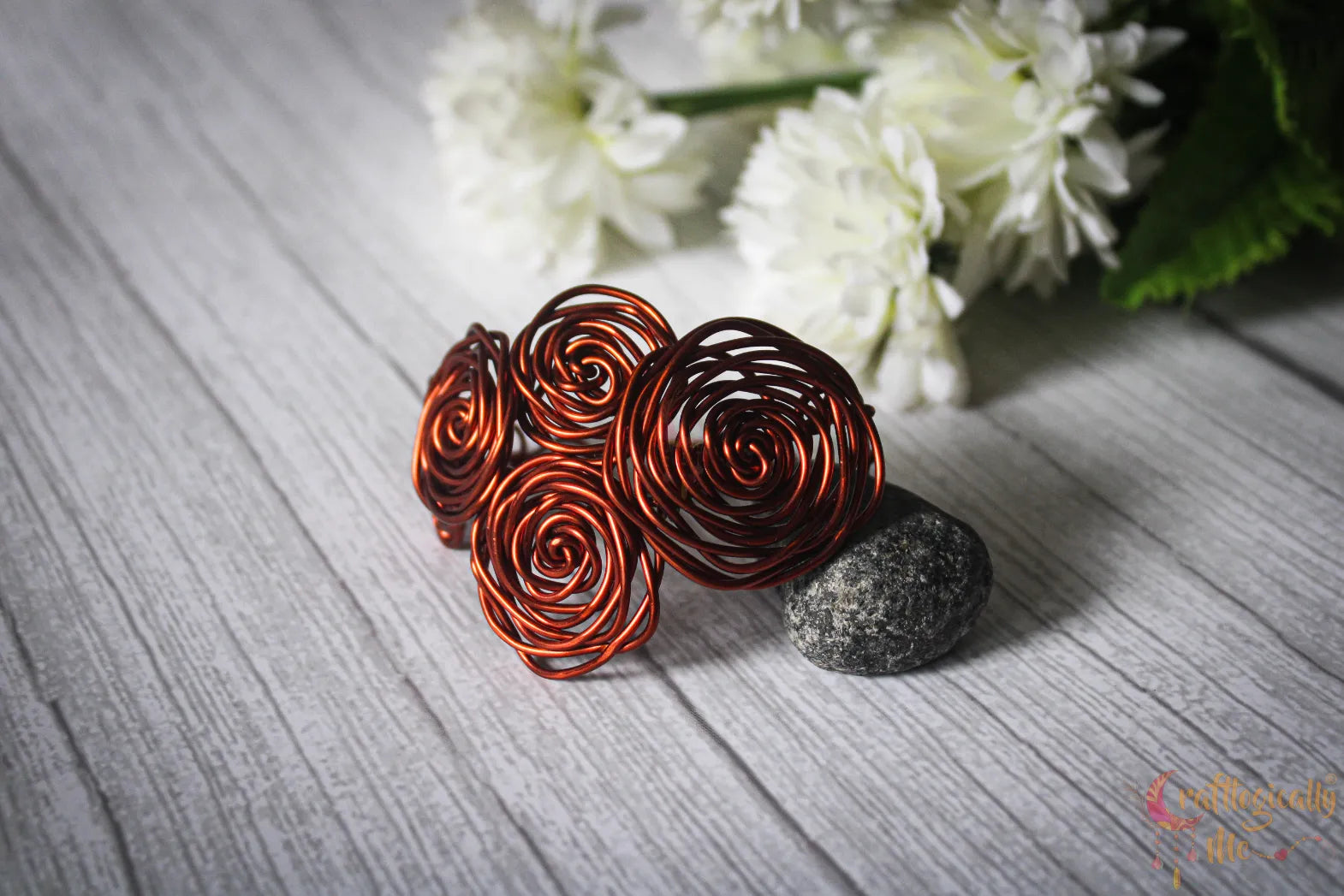 Rose Bouquet Bracelet Cuff – Handmade Wire Jewelry