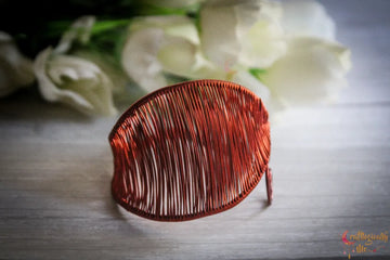 Unique Woven Leaf Cuff Bracelet – Handmade Wire Jewelry