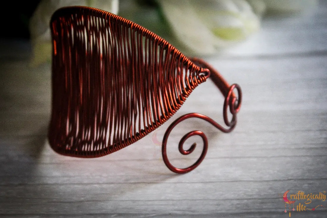 Unique Woven Leaf Cuff Bracelet – Handmade Wire Jewelry