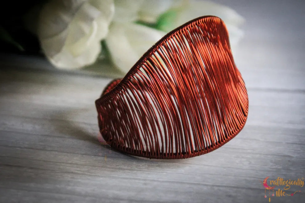 Unique Woven Leaf Cuff Bracelet – Handmade Wire Jewelry