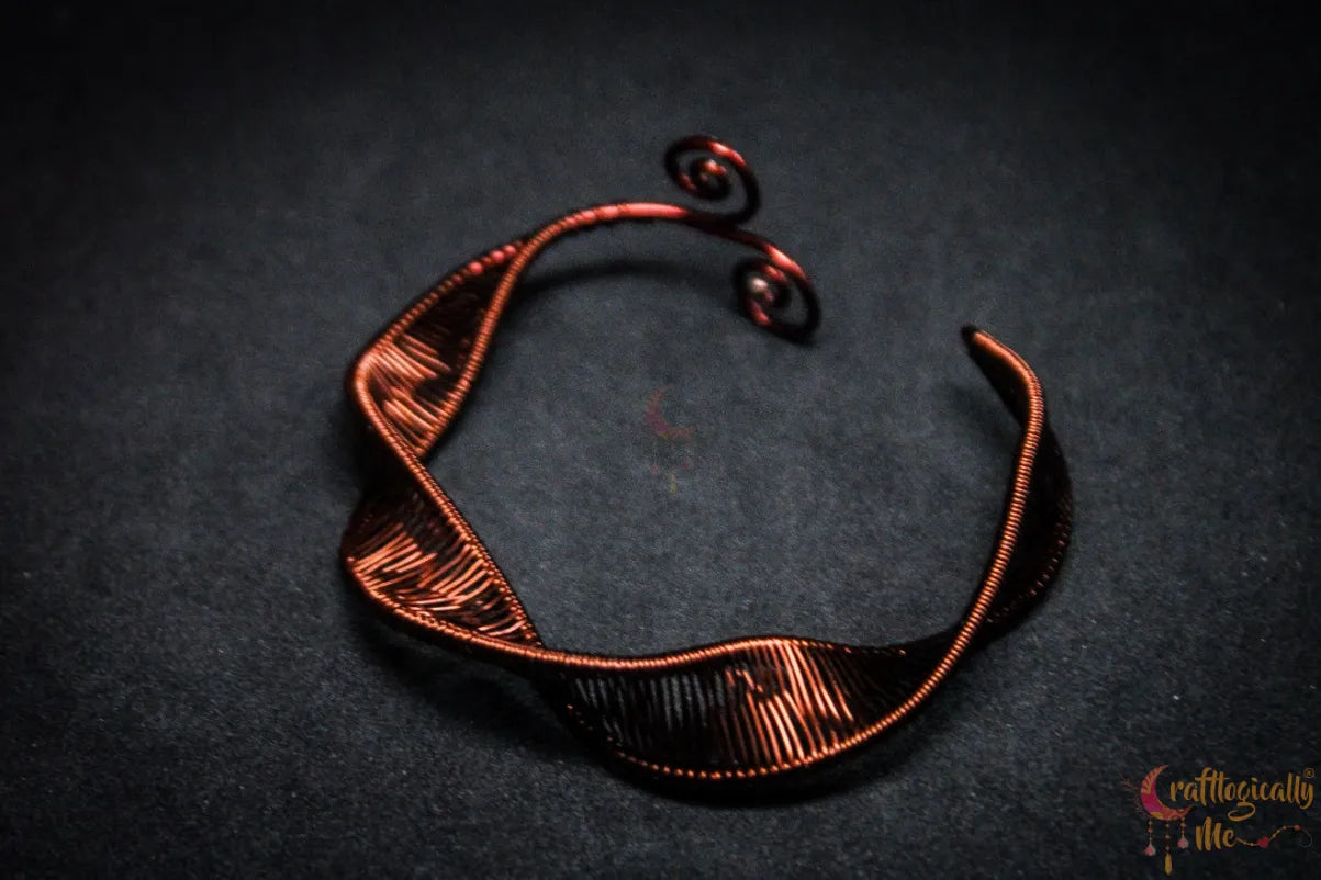 Wire Loom Helix Twisted Bracelet Cuff – Handmade Wire Jewelry
