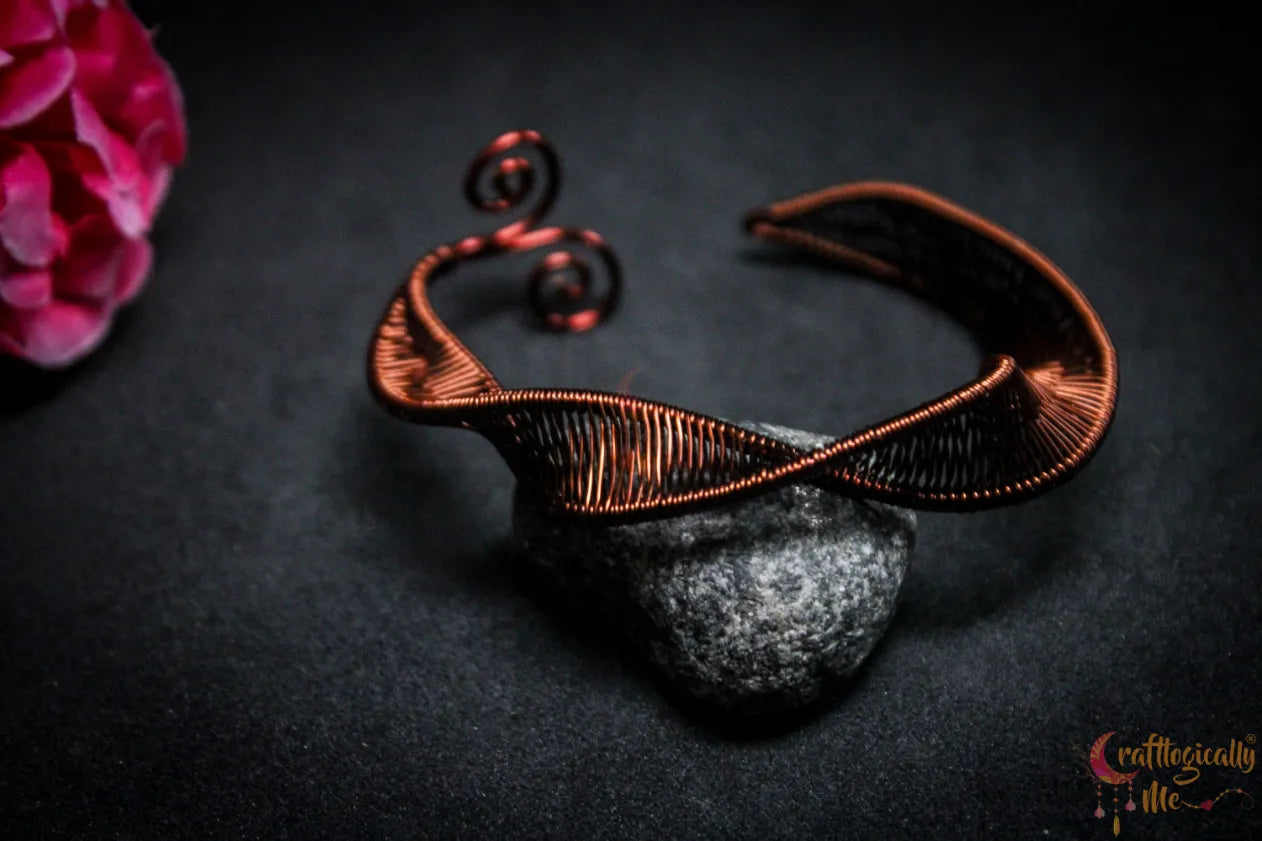 Wire Loom Helix Twisted Bracelet Cuff – Handmade Wire Jewelry