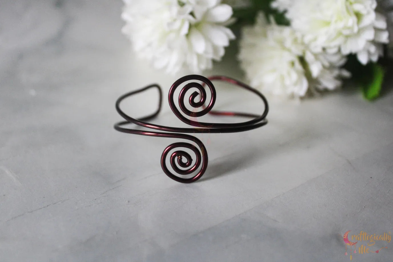 Swirly Bracelet Cuff – Handmade Wire Jewelry – Craftlogically Me
