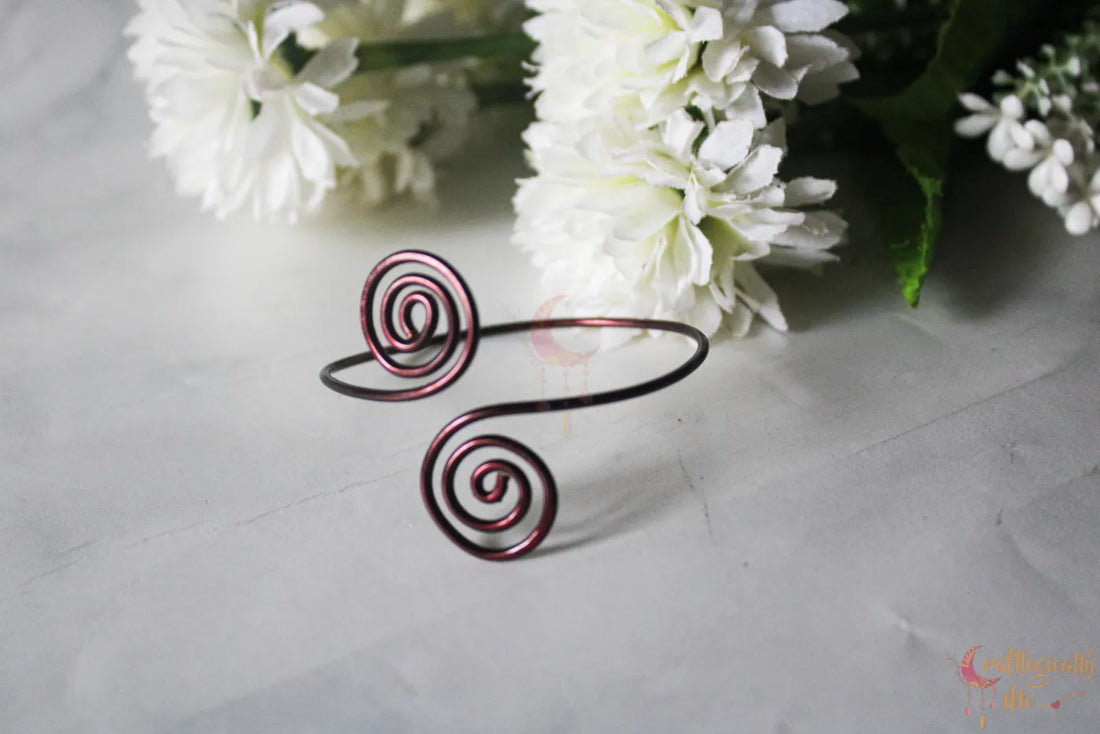 Swirly Double Bracelet Cuff – Handmade Wire Jewelry
