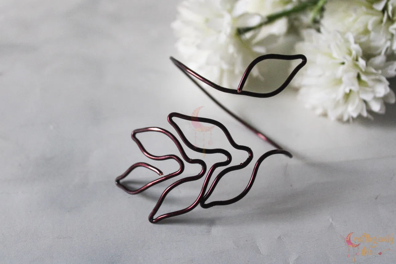 Leaf Bracelet Cuff – Handmade Wire Jewelry