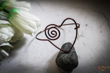 Heart Swirl Bracelet Cuff – Handmade Wire Jewelry