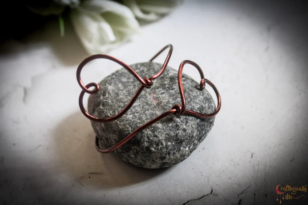 Double Heart Bracelet Cuff – Handmade Wire Jewelry