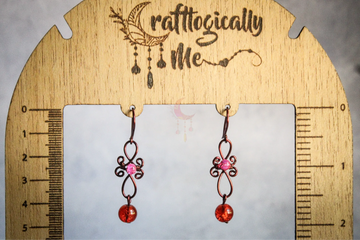 Long Loop Crackle Bead Earrings – Handmade Wire Wrapped Dangle Jewelry