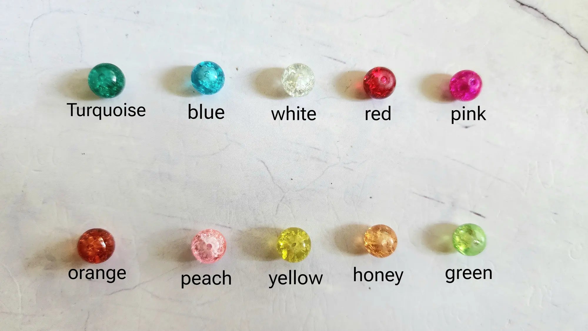 Long Loop Crackle Bead Earrings – Handmade Wire Wrapped Dangle Jewelry