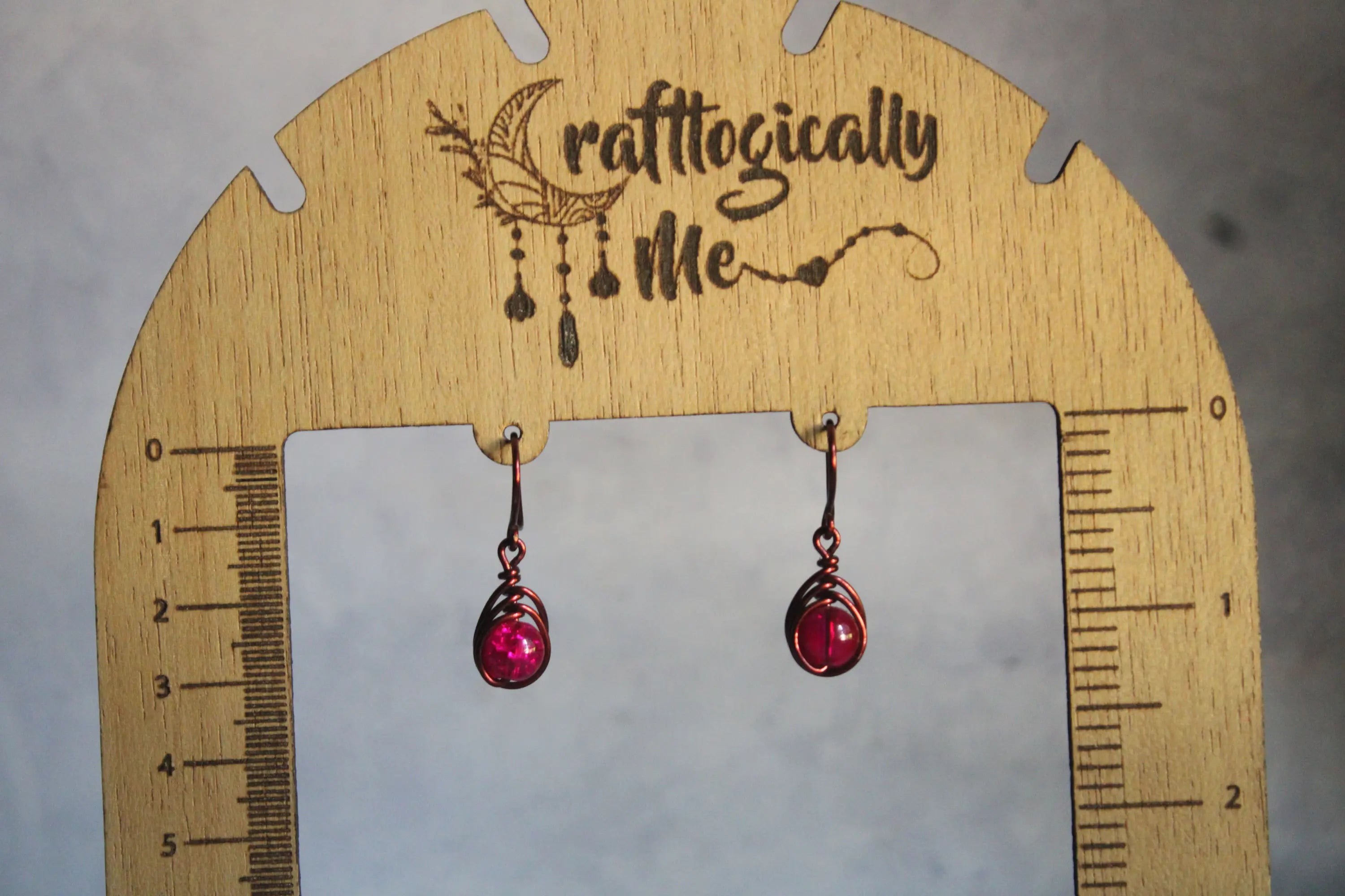 Crackle Bead Herringbone Earrings – Handmade Wire Wrapped Dangle Jewelry
