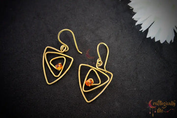 Triangle Spiral Earrings – Handmade Wire Wrapped Geometric Jewelry