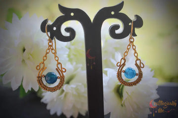 Wire Weave Semi Circle Earrings - Handcrafted Artistic Jewelry