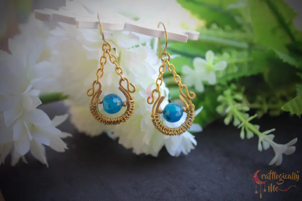 Wire Weave Semi Circle Earrings - Handcrafted Artistic Jewelry