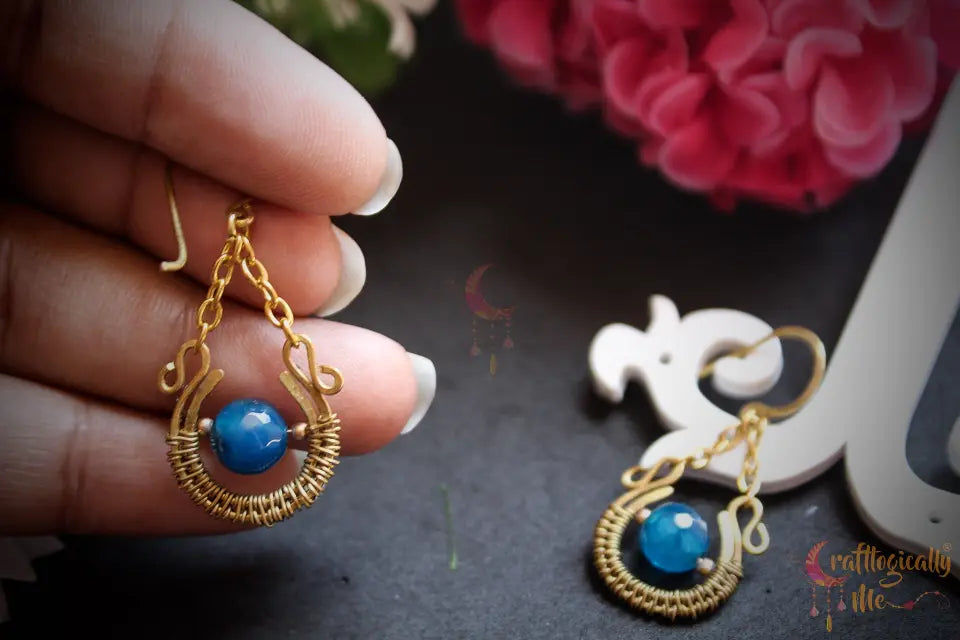 Wire Weave Semi Circle Earrings - Handcrafted Artistic Jewelry