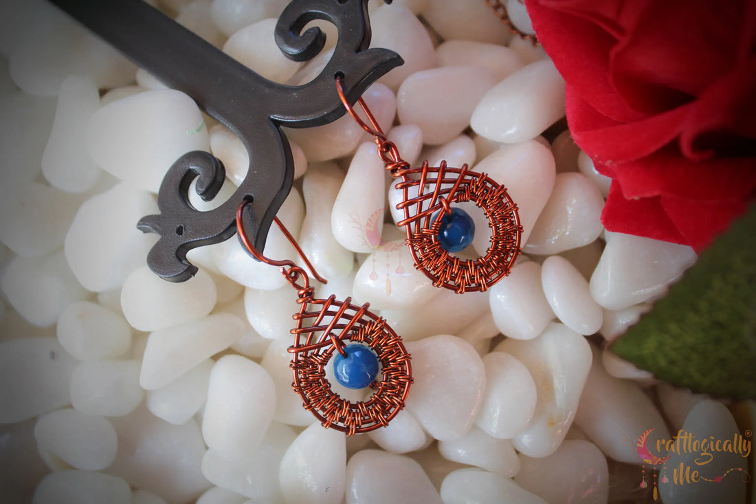 Wire Weave Criss-Cross Earrings - Handcrafted Artisan Jewelry