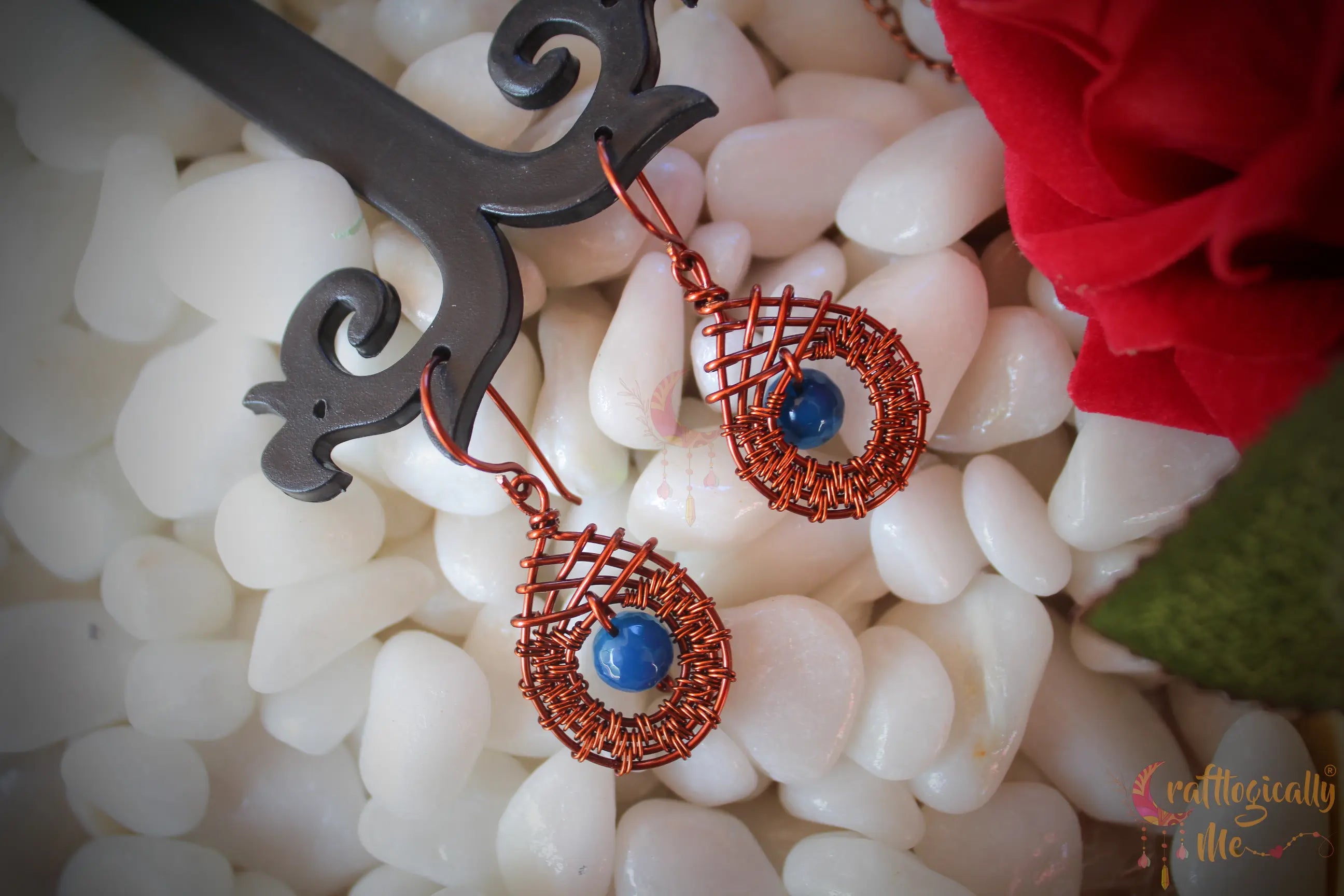 Wire Weave Criss-Cross Earrings - Handcrafted Artisan Jewelry