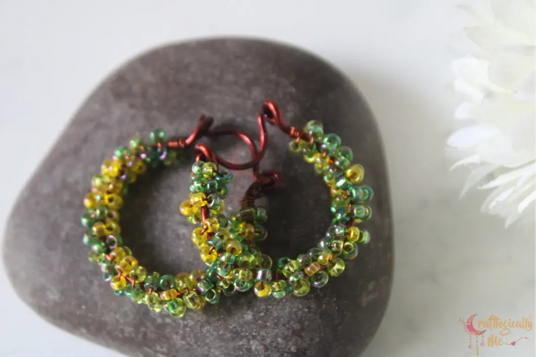 Seed Bead Hoops Earrings – Handmade Wire Jewelry