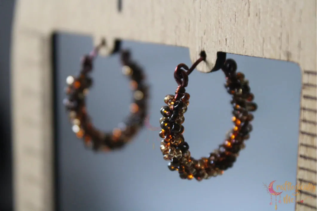 Seed Bead Hoops Earrings – Handmade Wire Jewelry
