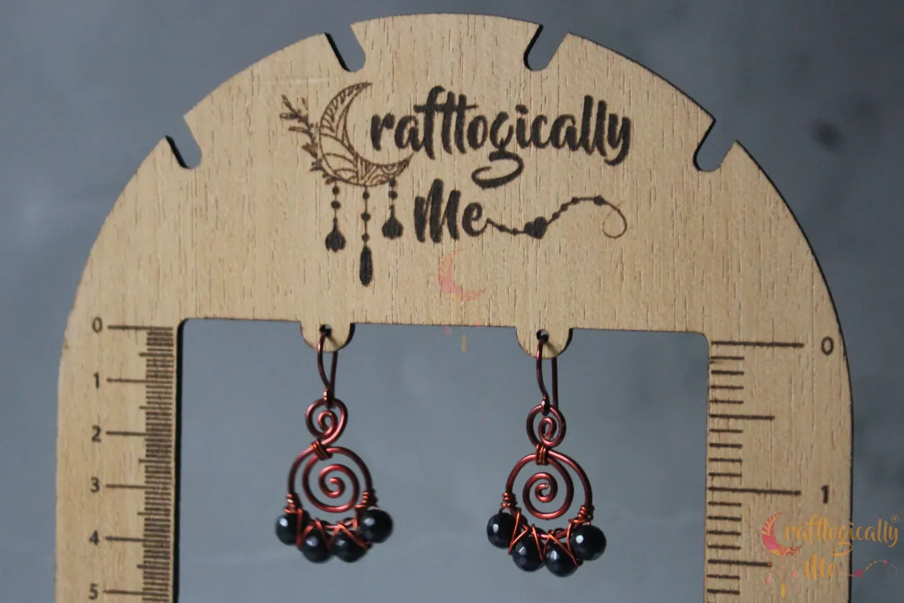 Agate Swirl Criss-Cross Woven Earrings - Handmade Wire & Gemstone Jewelry