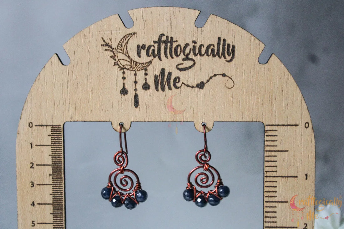 Agate Swirl Criss-Cross Woven Earrings - Handmade Wire & Gemstone Jewelry