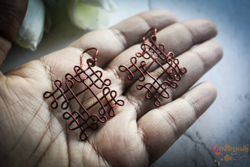 Sikku Kolam Earrings - Handmade Wire Art Jewelry
