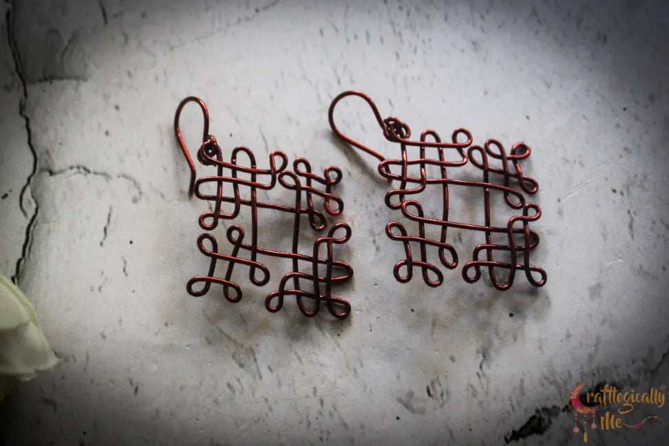 Sikku Kolam Earrings - Handmade Wire Art Jewelry