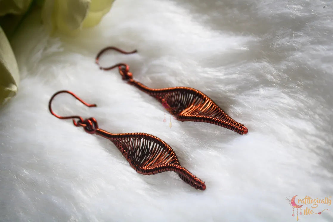 Mini DNA Danglers – Helix Twister Earrings - Handmade Wire Jewelry