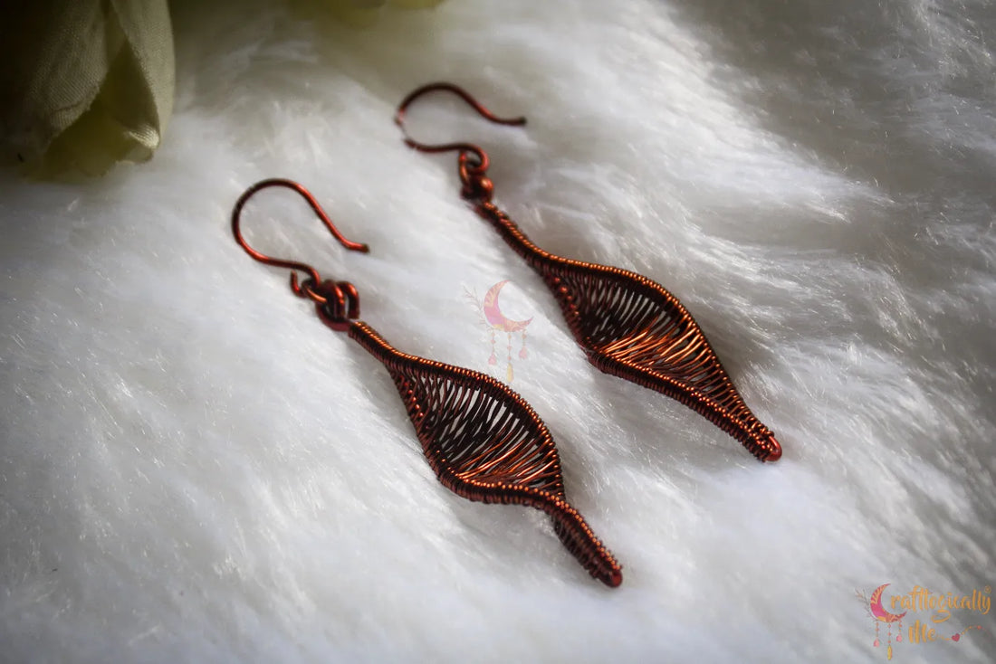 Mini DNA Danglers – Helix Twister Earrings - Handmade Wire Jewelry