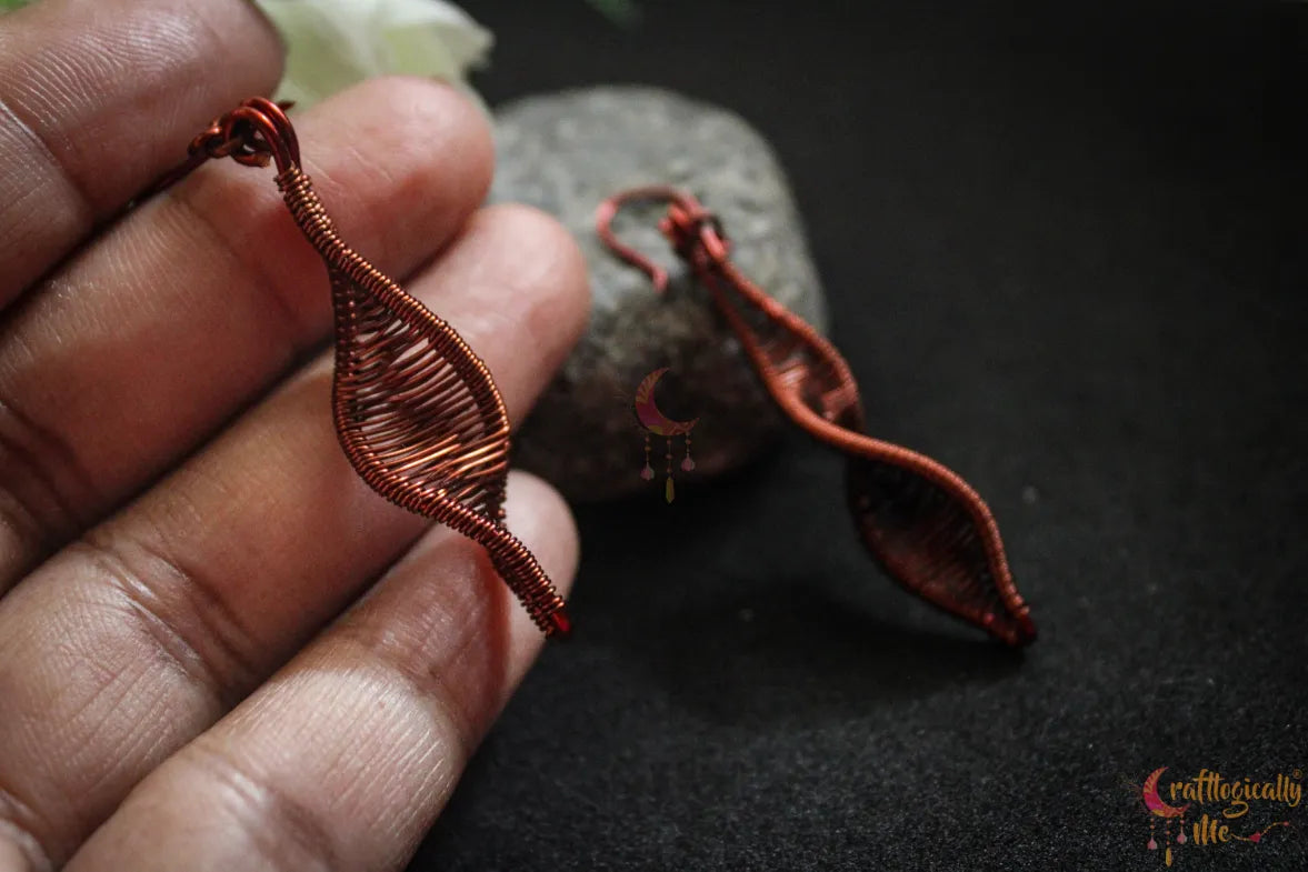 Mini DNA Danglers – Helix Twister Earrings - Handmade Wire Jewelry