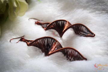 DNA Danglers – Helix Twisted Long Earrings - Handmade Wire Jewelry