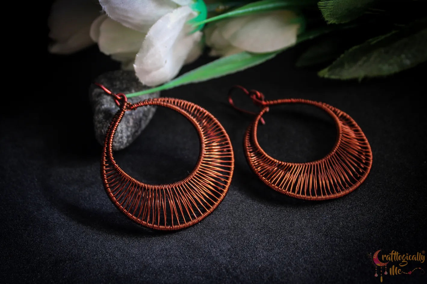 Round Hoops – Long Danglers - Handmade Wire Statement Earrings