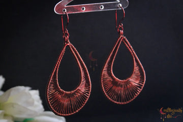 Drop Hoops – Long Danglers - Handmade Wire Statement Earrings