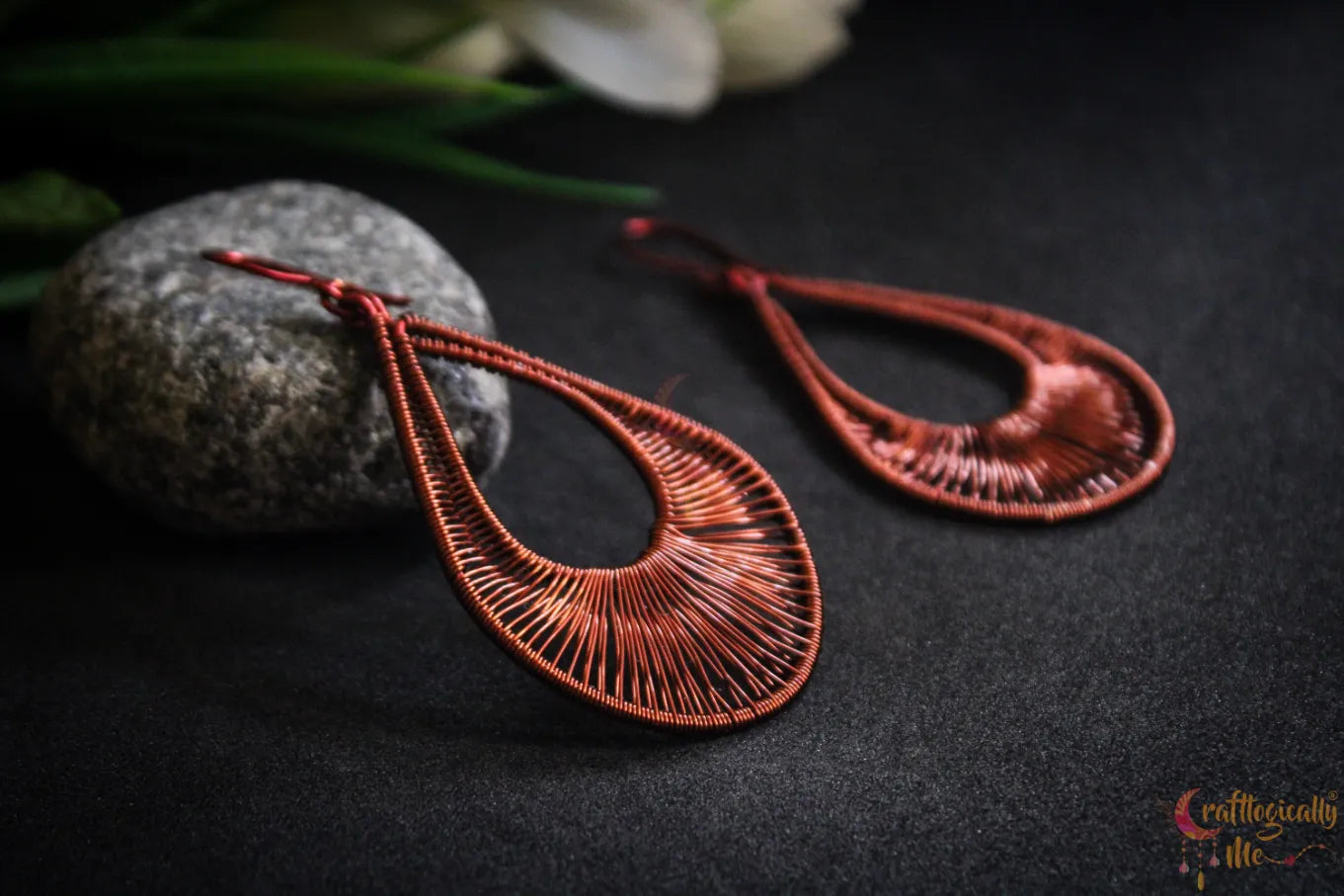 Drop Hoops – Long Danglers - Handmade Wire Statement Earrings