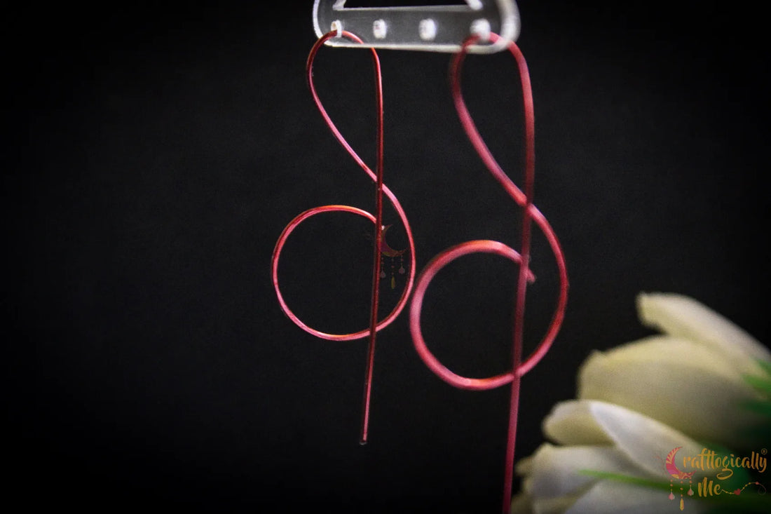 Treble Reverse Threader Earrings - Handmade Wire Statement Earrings