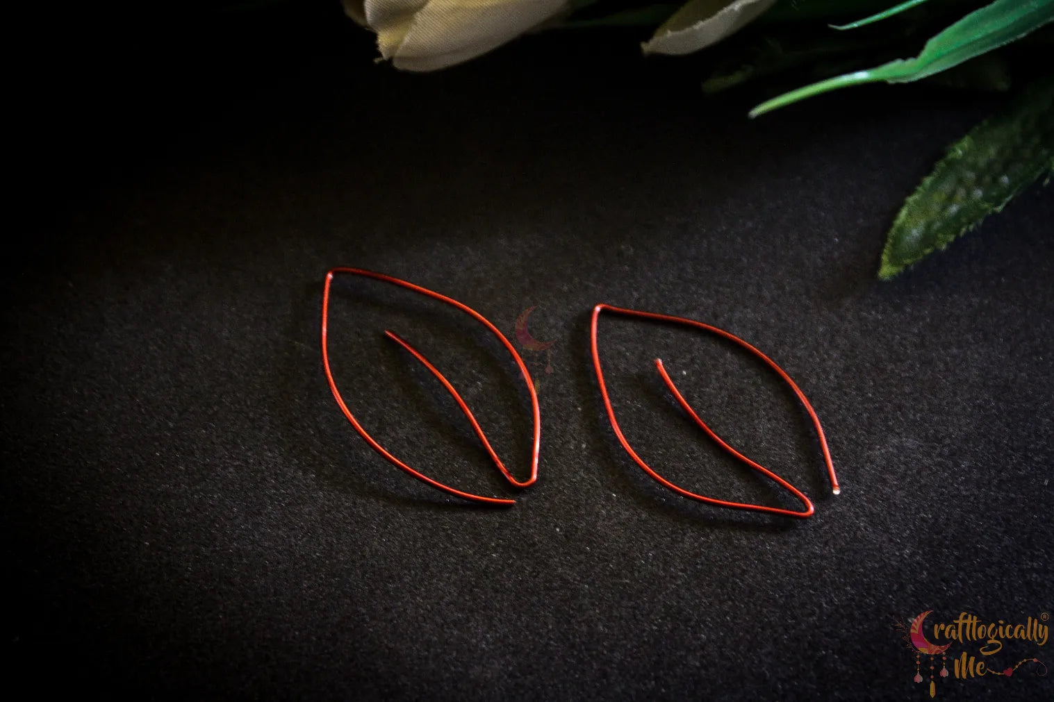Leaf Threader Earrings – Handmade Wire Statement Jewelry