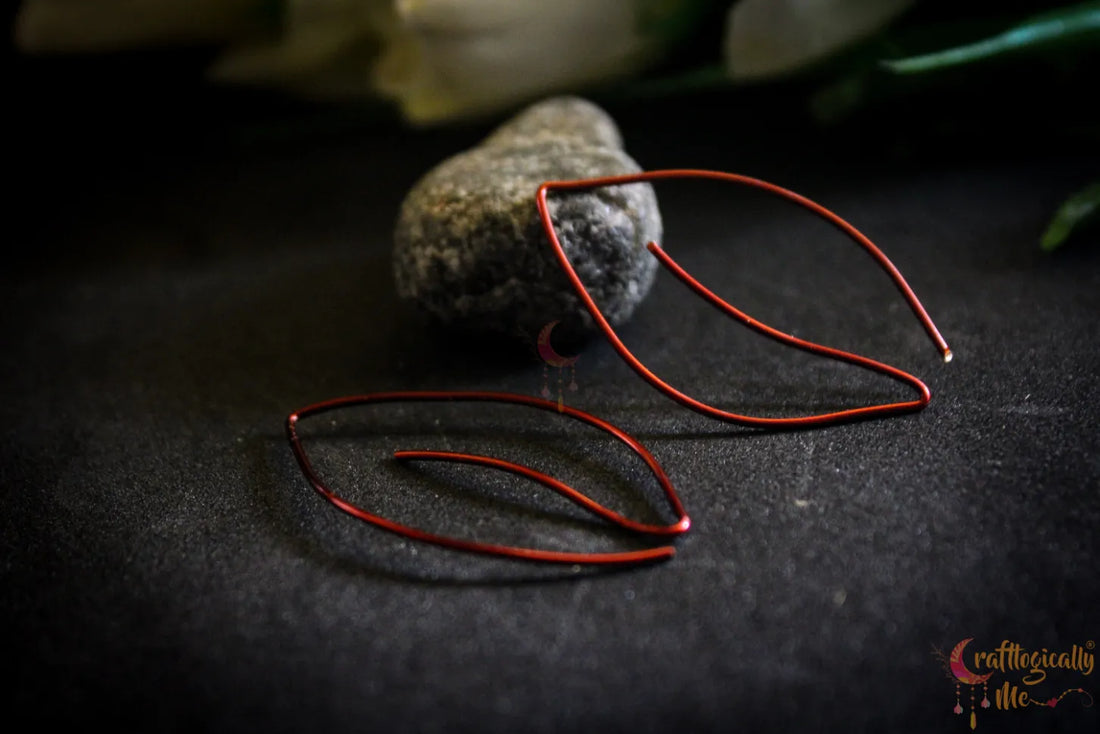Leaf Threader Earrings – Handmade Wire Statement Jewelry