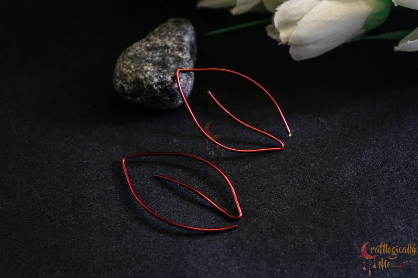 Leaf Threader Earrings – Handmade Wire Statement Jewelry