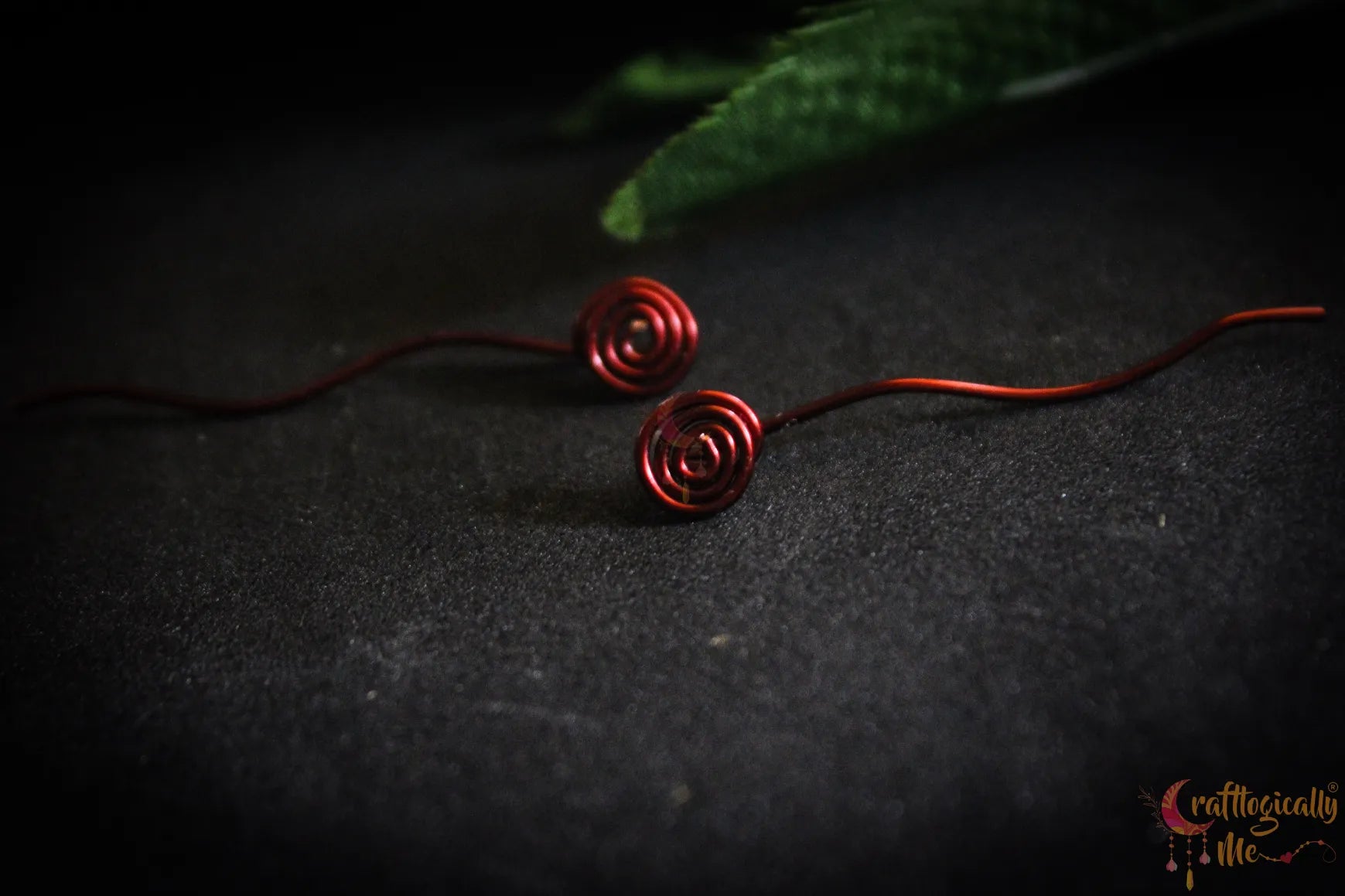 Swirl with Tail Post Earrings - Handmade Wire Statement Jewelry