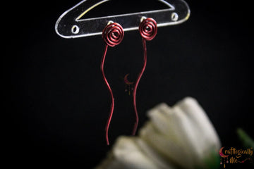 Swirl with Tail Post Earrings - Handmade Wire Statement Jewelry