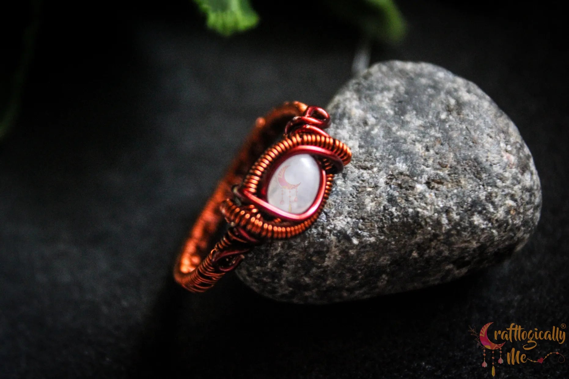 Moonstone Gemstone Ring – Handmade Wire Wrapped Ring