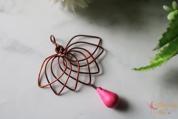 Lotus Pendant – Handmade Wire Art Jewelry