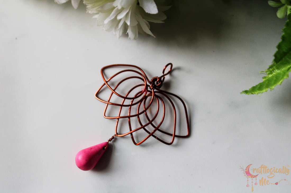 Lotus Pendant – Handmade Wire Art Jewelry