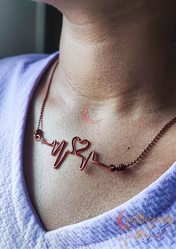 Heart Beat Pendant – Handmade Wire Art Jewelry