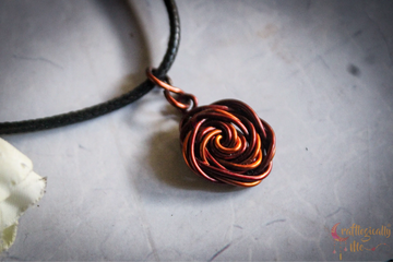 Big Rose Pendant – Dual Copper Handmade Jewelry